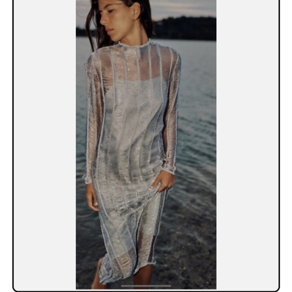 Zara Silver thread dress size medium